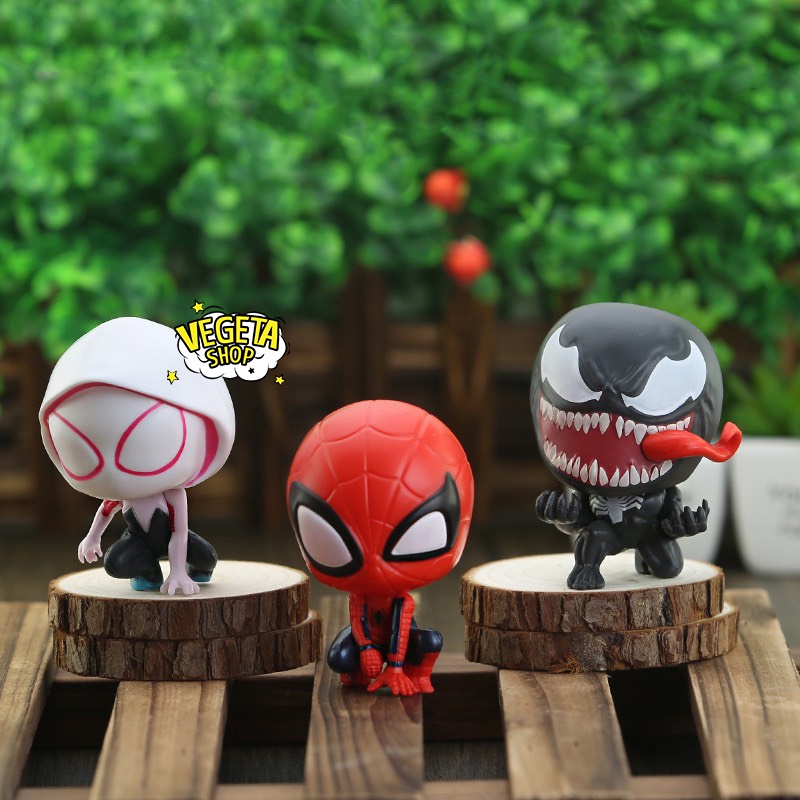 Mô hình Avengers Marvel DC - Mô hình Spider man Venom - Trứng Gacha lắp ráp tùy chọn mẫu Người nhện - 3 mẫu - Cao 8,5cm