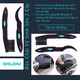 Combo 2 Cọ xích / líp xe đạp tiện lợi - Bàn chải cọ vệ sinh xích - Cọ sên xe đạp, dụng cụ vệ sinh sên