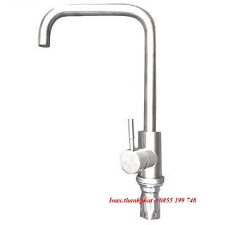 Vòi rửa bát inox 304, nóng lạnh cần cứng vuông cong, TP-VC9
