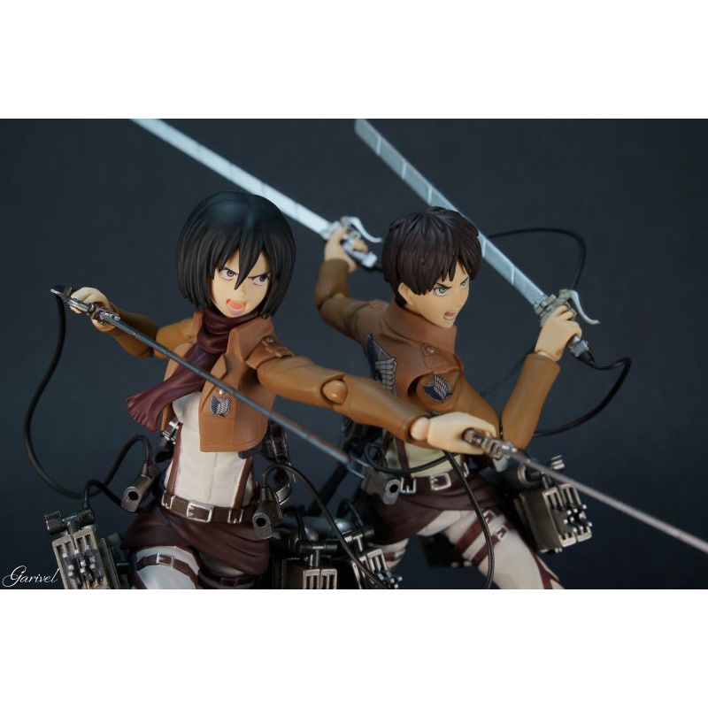 Mô hình Figma chính hãng GSC cặp Figma Eren Yeager + Figma Mikasa Ackerman - Attack On Titan