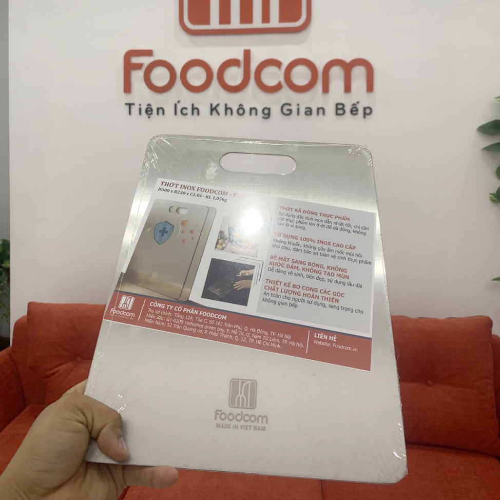 Thớt inox cao cấp Foodcom inox 201 và 304 - Made in Việt Nam - Bảo hành 12 tháng