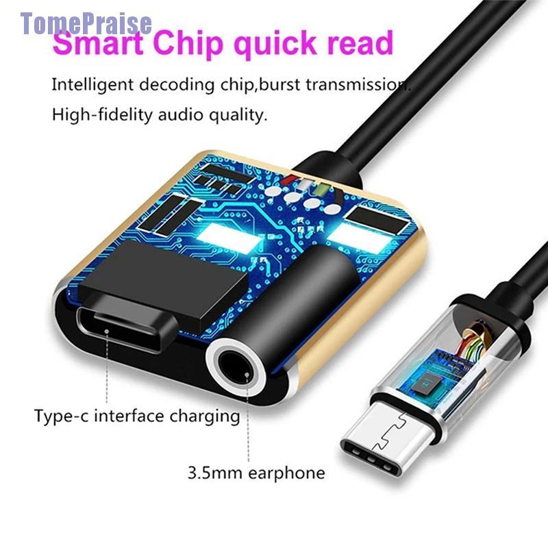 Đầu chia cổng sạc và tai nghe 2 trong 1 Usb Type C sang 3 5