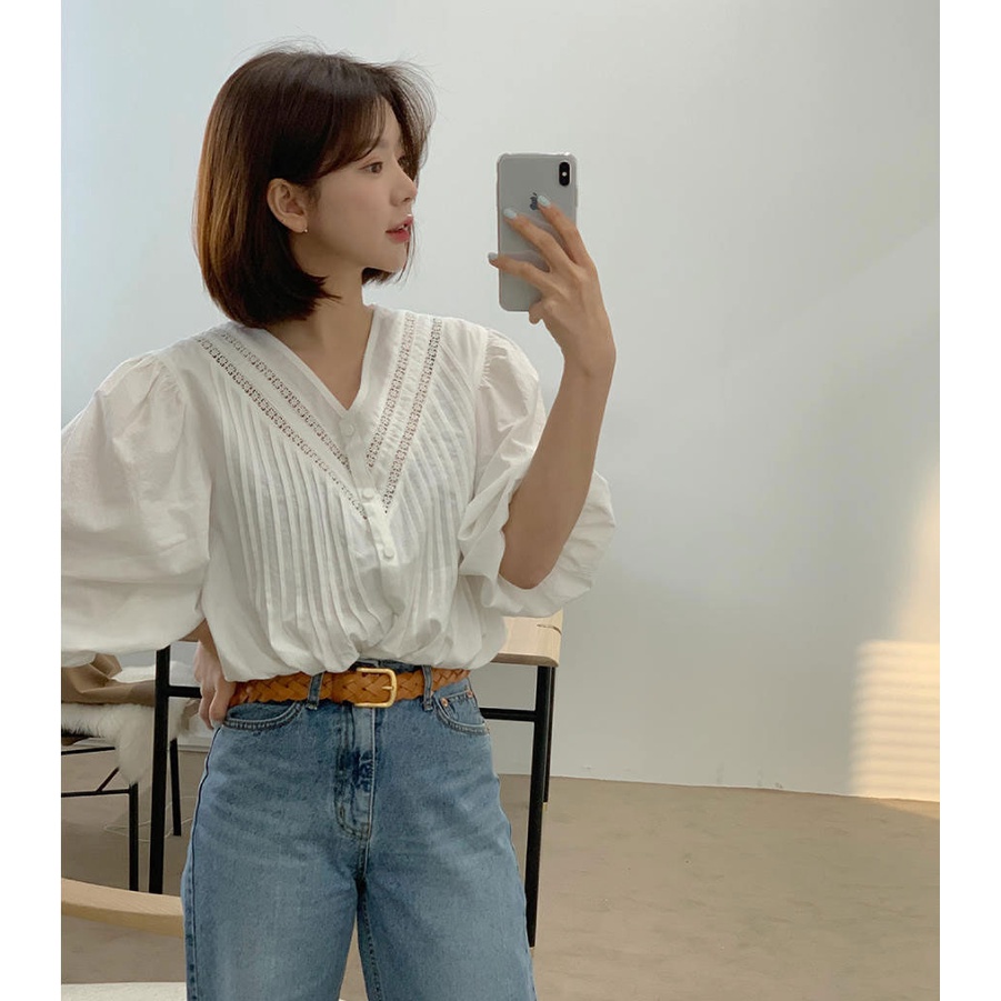 Áo Nữ Tay Lỡ Phối Ren 49369