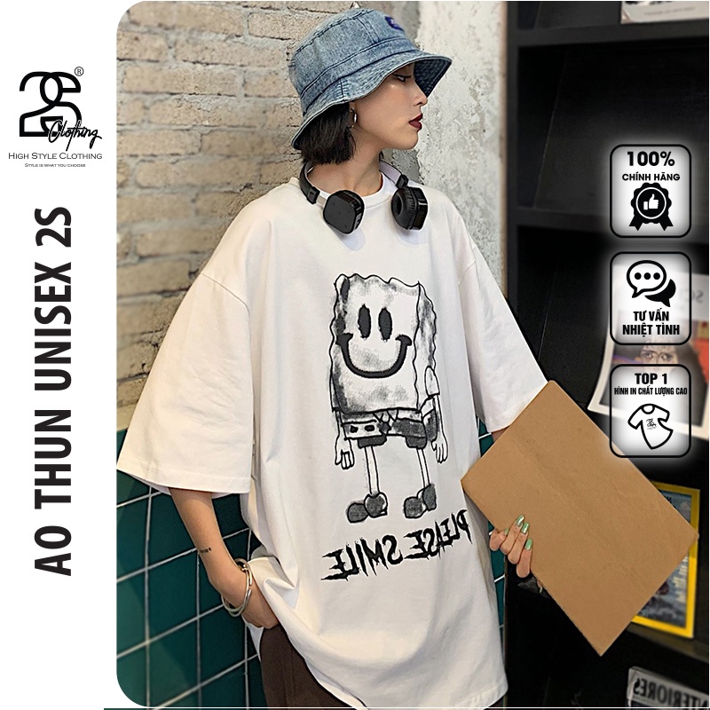 Áo Thun Unisex 2S Clothing - DK101 Form Rộng Tay Lỡ, Áo Phông Nam Nữ Freesize