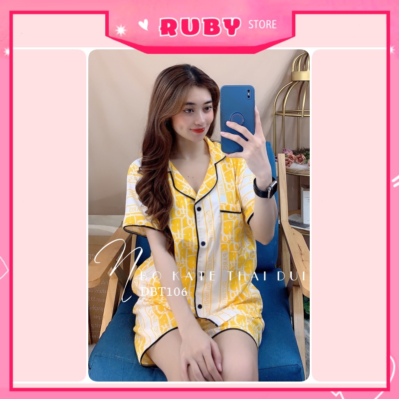 [Phom 60KG] Đồ bộ pijama nữ mặc nhà tay ngắn quần đùi chất kate thái mềm mịn đẹp ❤ Rubystorevn