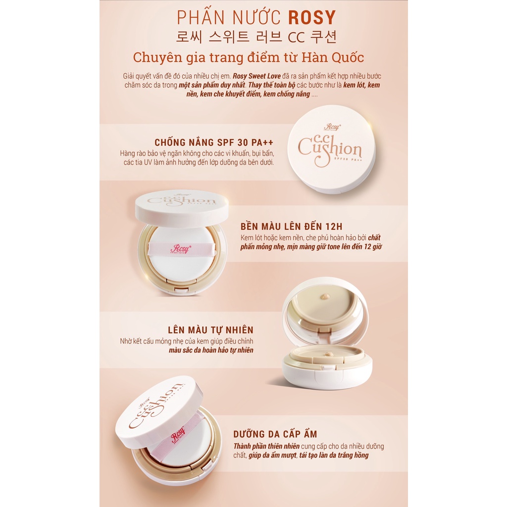 [Chính Hãng] phấn nước rosy cc cushion nhập khẩu hàn quốc