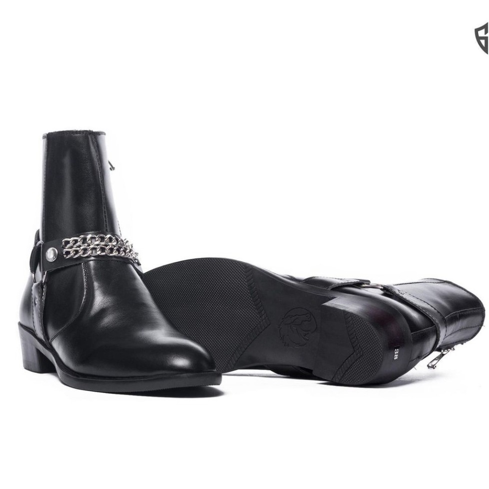 Giày thời trang nam Harness Boots chất liệu da bò nguyên tấm | BigBuy360 - bigbuy360.vn