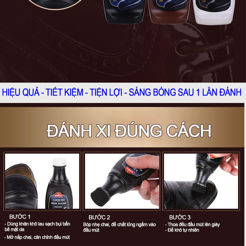 Dung dịch vệ sinh giày 75ml màu đen, nâu, không màu P144