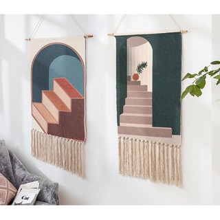 Thảm tranh vải canvas treo tường tặng kèm dây treo và thanh treo