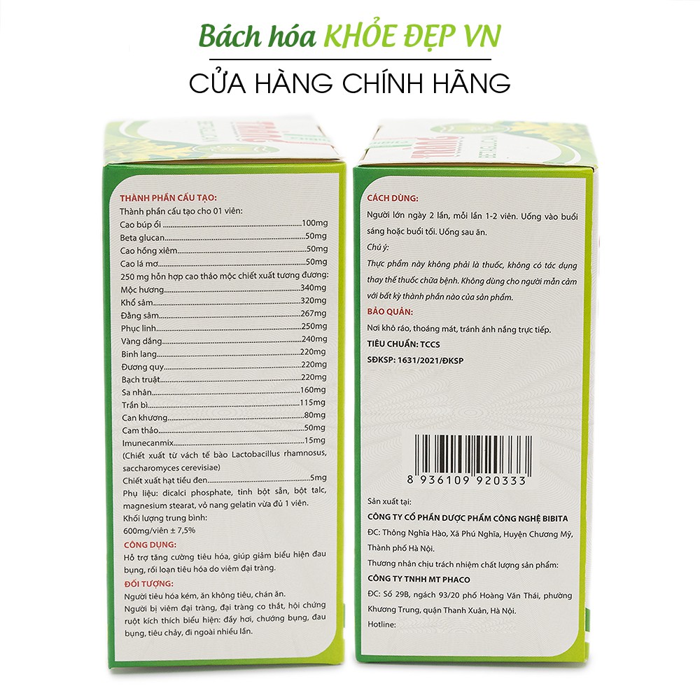 Viên uống Tràng Betaglucan giảm đau viêm đại tràng - Hộp 60 viên | BigBuy360 - bigbuy360.vn