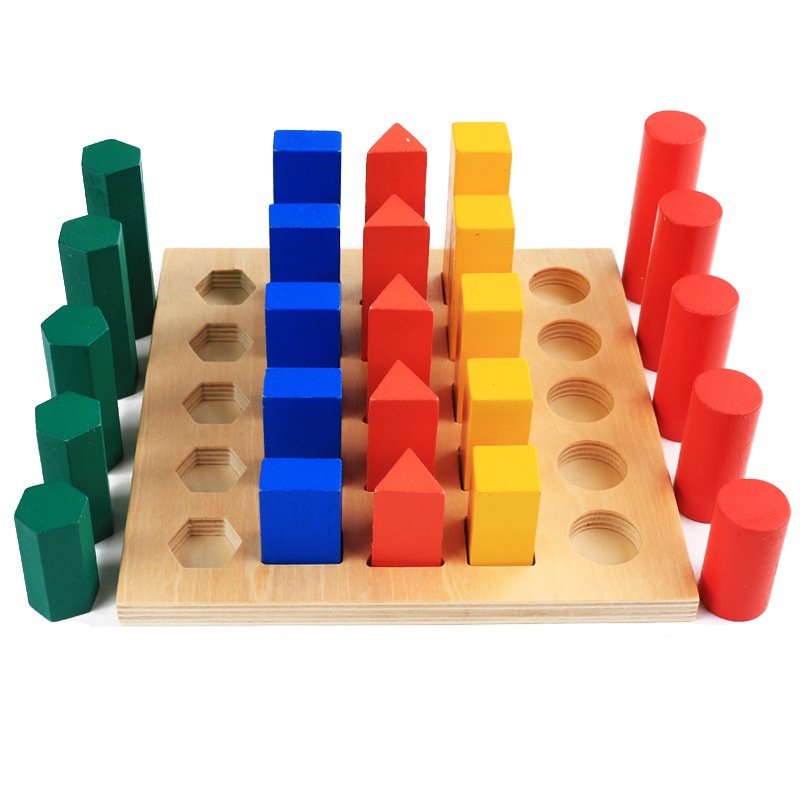 Đồ Chơi Bảng Gỗ Khối Trụ So Sánh Giáo Cụ Montessori Bằng Gỗ Cho Bé Hàng Việt Nam