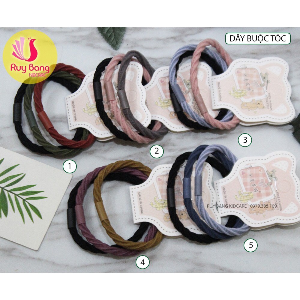 Dây buộc trơn co giãn phong cách Hàn Quốc thời trang xinh xắn cho nữ ( set 3c )