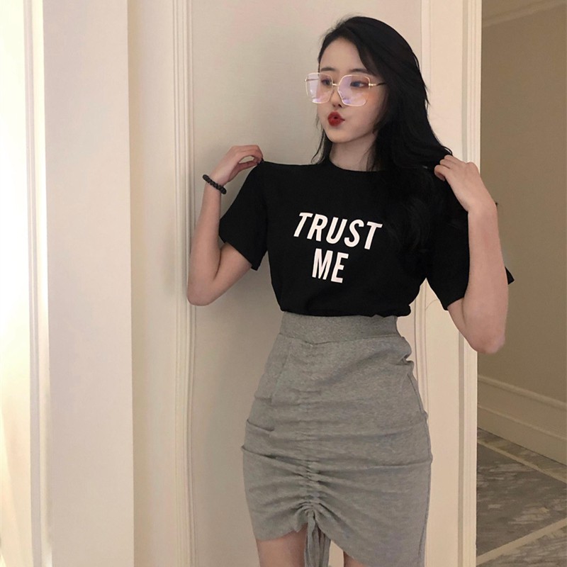 (ORDER)(SẴN ĐEN) Chân váy thun dáng ngắn ôm body cá tính retro thiết kế dây rút xếp ly năng động Hàn Quốc (HOT NEW 2020) | BigBuy360 - bigbuy360.vn