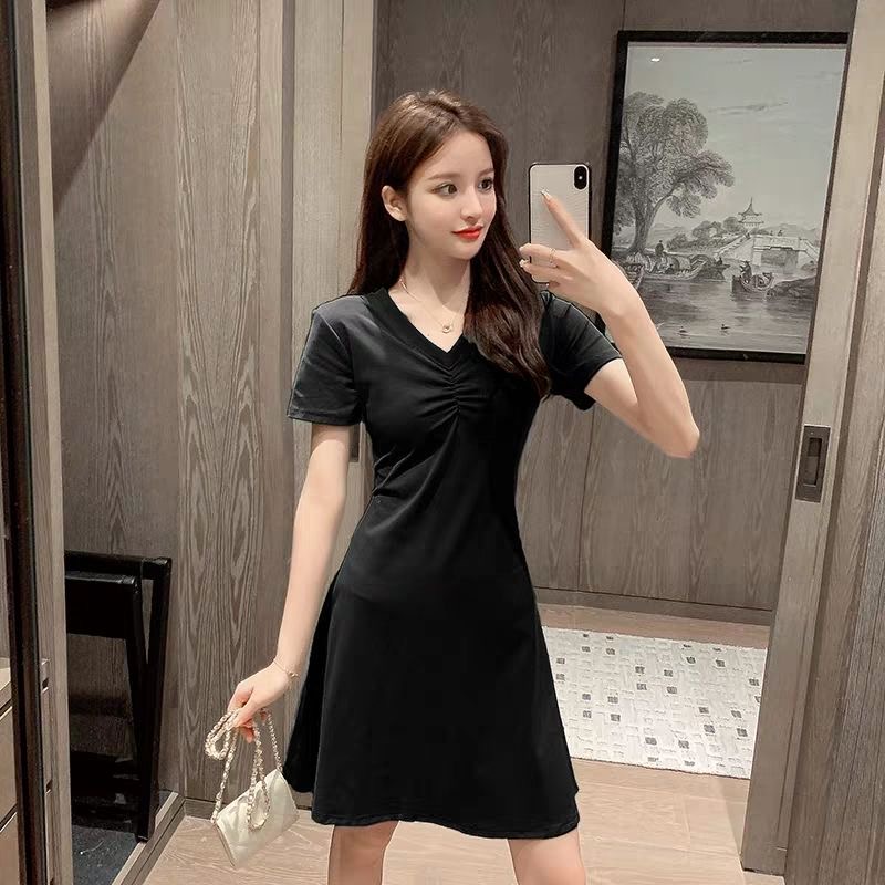 Đầm Cổ Chữ V Thời Trang Mùa Hè Hàn Quốc Dành Cho Nữ
