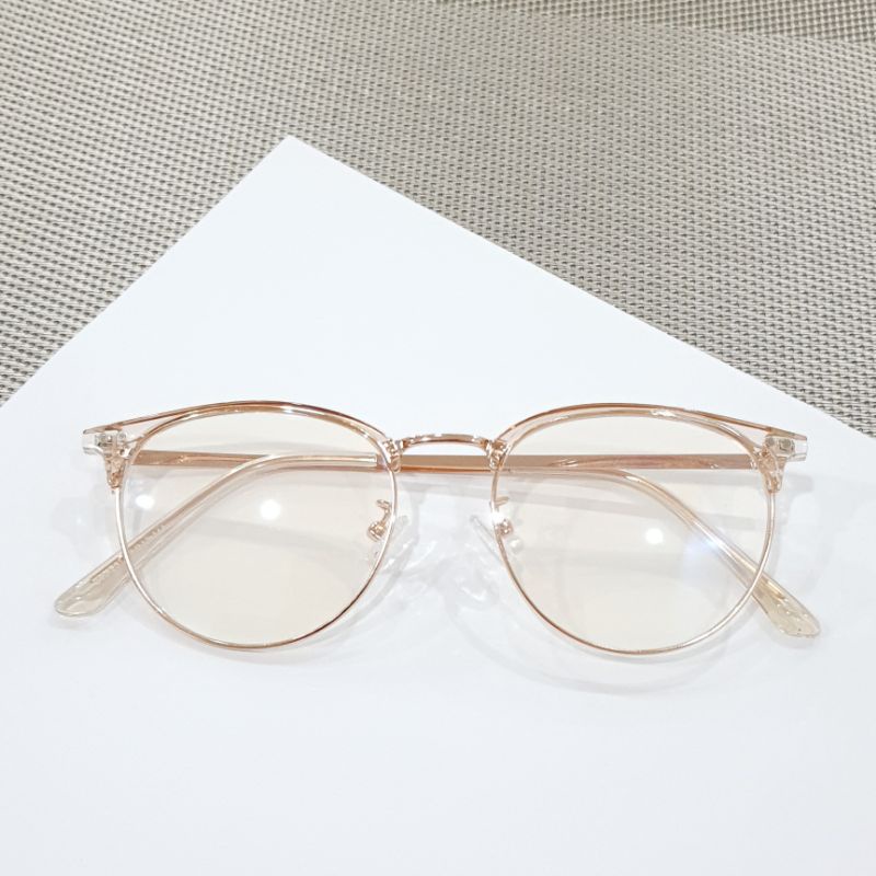 Gọng kính mắt tròn thời trang nữ + lắp kính cận theo yêu cầu