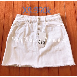 Chân váy jeans trắng Zara auth sale