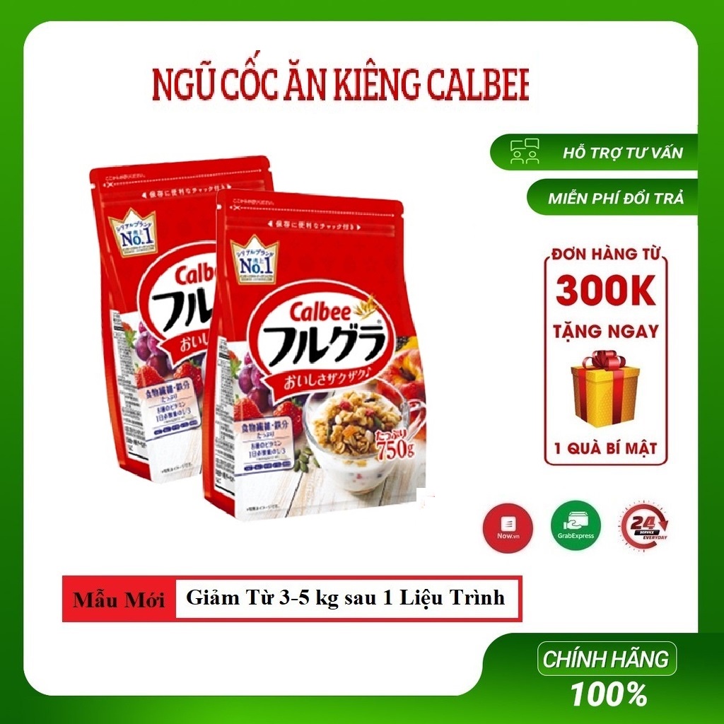 Ngũ cốc ăn kiêng Calbee Nhật Bản  giảm cân an toàn granola detox nhanh cấp tốc hiệu quả mix sữa chua
