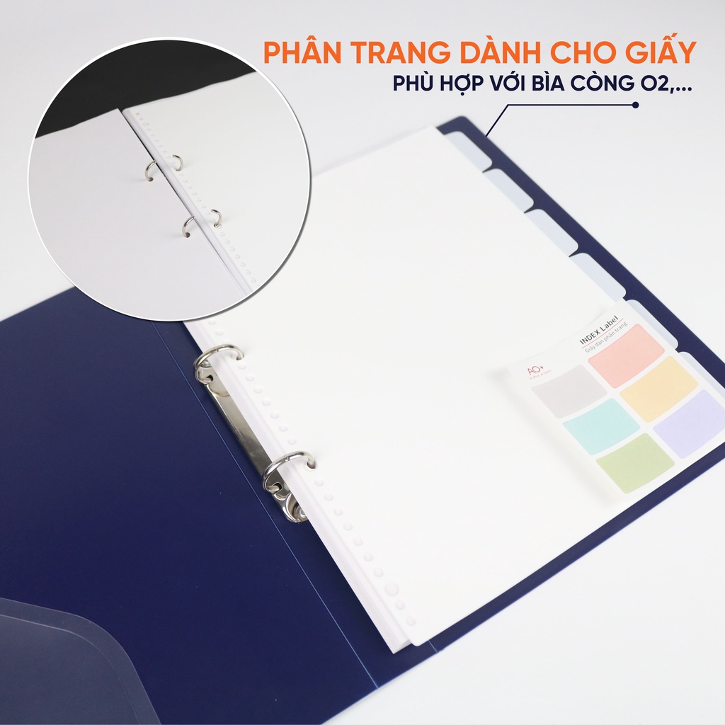 Bìa Phân Trang AO+ Nhựa PP/ A4  Kèm Giấy Dán