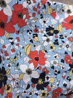 Vải thô cotton hoa phượng màu cam đất.