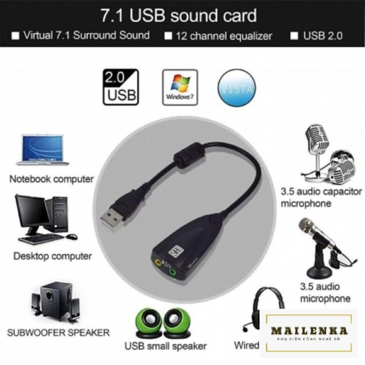 10 Thiết bị chuyển đổi âm thanh qua cổng USB Steel Sound 5Hv2 USB 7.1 Channel Sound Card