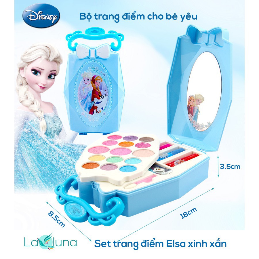 Bộ trang điểm Elsa màu xanh chính hãng Disney thích hợp và an toàn cho bé gái