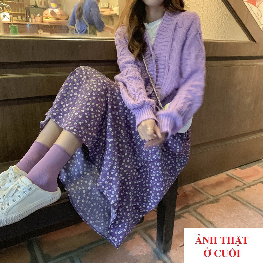 [Mã WARN25 giảm 25k đơn 200k] (Có Sẵn) Chân váy hoa nhí TÍM mộng mơ (video tự quay) | BigBuy360 - bigbuy360.vn