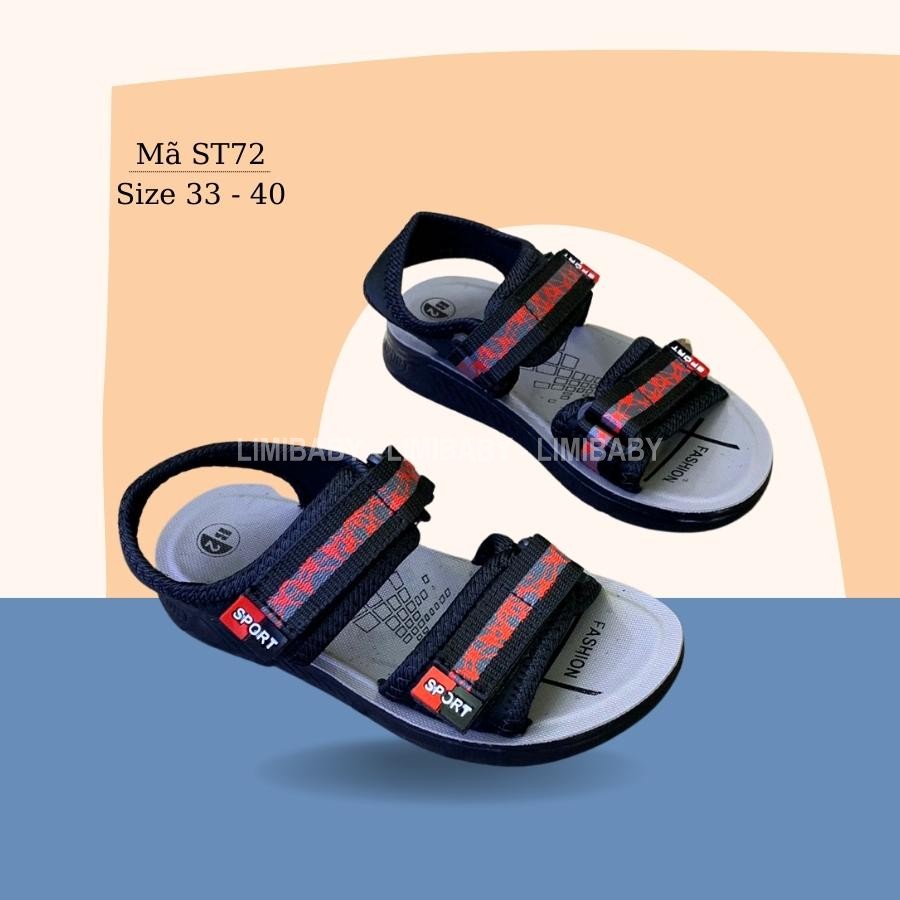 Dép sandal bé trai - Quai hậu học sinh siêu nhẹ kháng khuẩn cho bé đi học đi biển khỏe khoắn và năng động ST72
