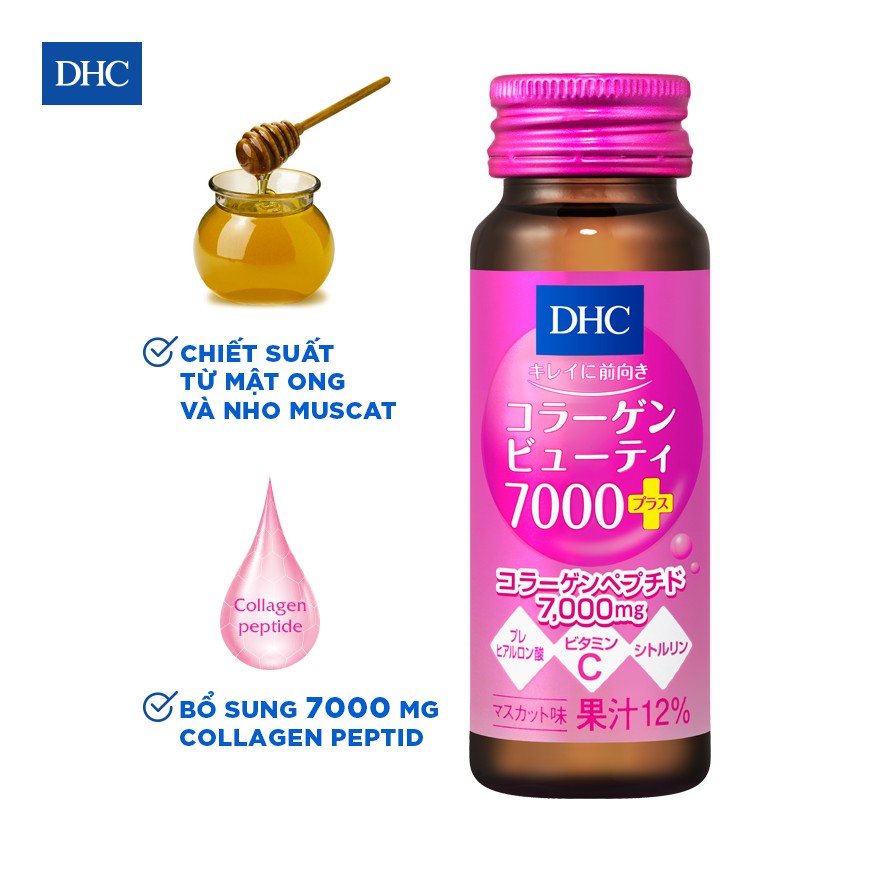 Nước Uống Bổ Sung Collagen DHC Collagen Beauty 7000 Plus (10chai x 50ml)