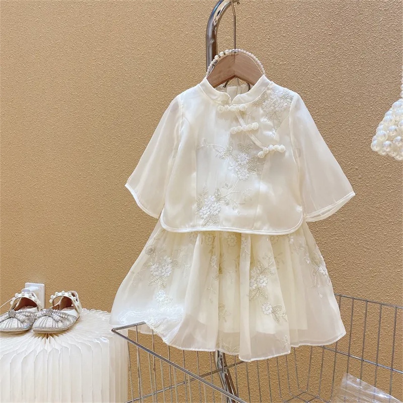 Bộ Áo Váy Kiểu Hán Phục Duyên Dáng Hợp Thời Trang Cho Bé Gái