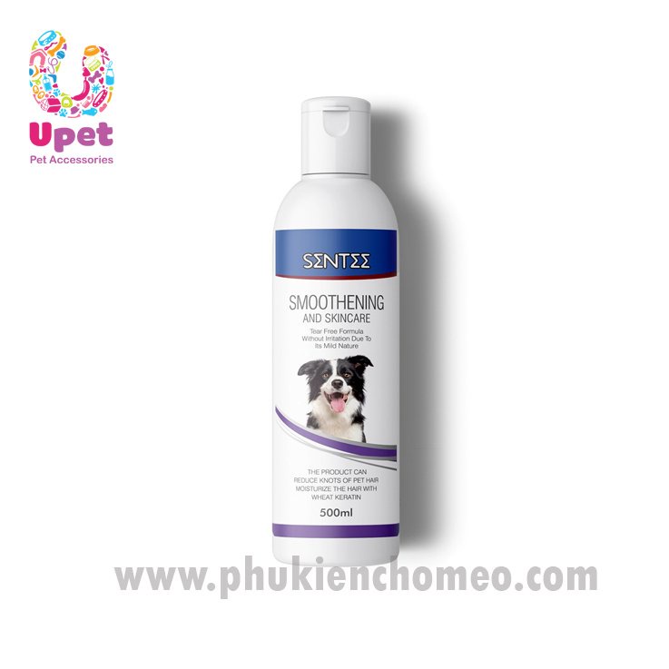 Sữa tắm SENTEE mẫu mới chai 500ml dành cho chó mèo thú cưng, công thức dịu nhẹ không cay mắt, chăm sóc da lông mềm mại