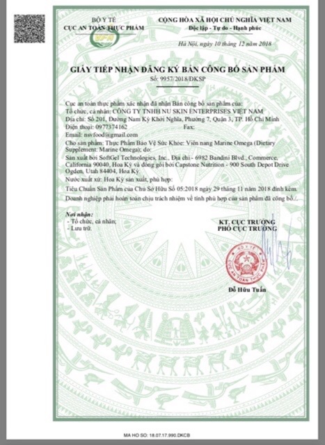 Nuskin Marine Omega 3 – Dinh Dưỡng Cho Da, Tim Và Não