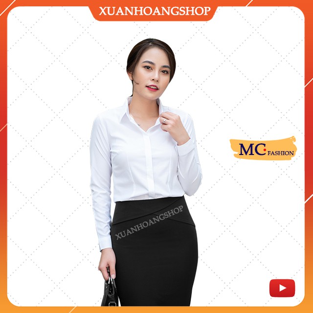 Áo Sơ Mi Trắng Nữ Công Sở Đẹp Mc Fashion, Tay Cộc, Dài, Lửng, Lỡ, Size Đủ, Chất Vải Mát, Co Giãn Nhẹ, A0074