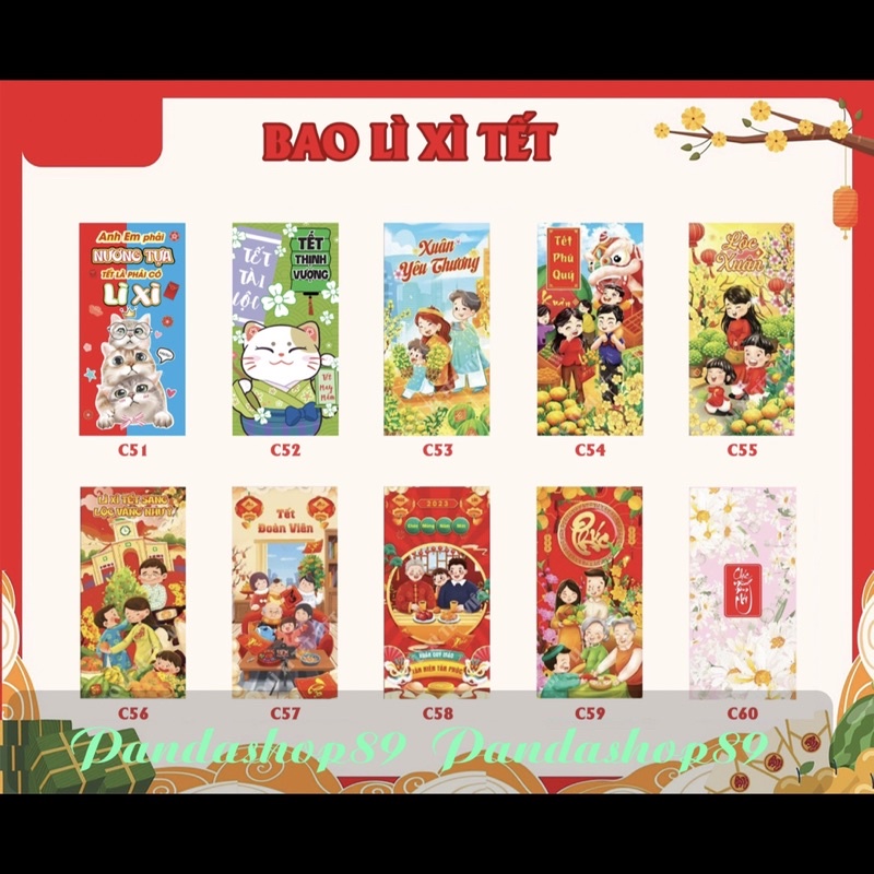 Lì xì 2023 (50 chiếc) - mẫu siêu mới-giá xưởng
