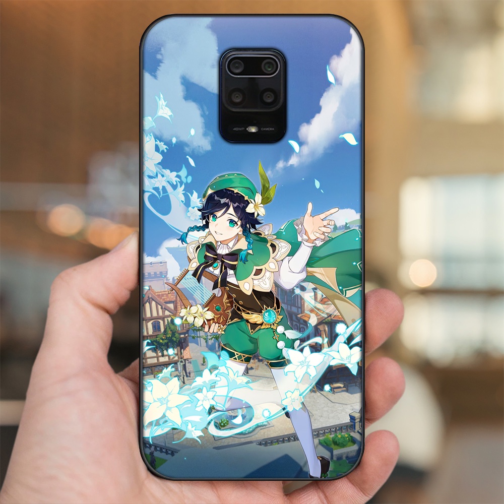 Ốp lưng Xiaomi Redmi Note 9s, Note 9 Pro viền đen in hình Venti Genshin Impact