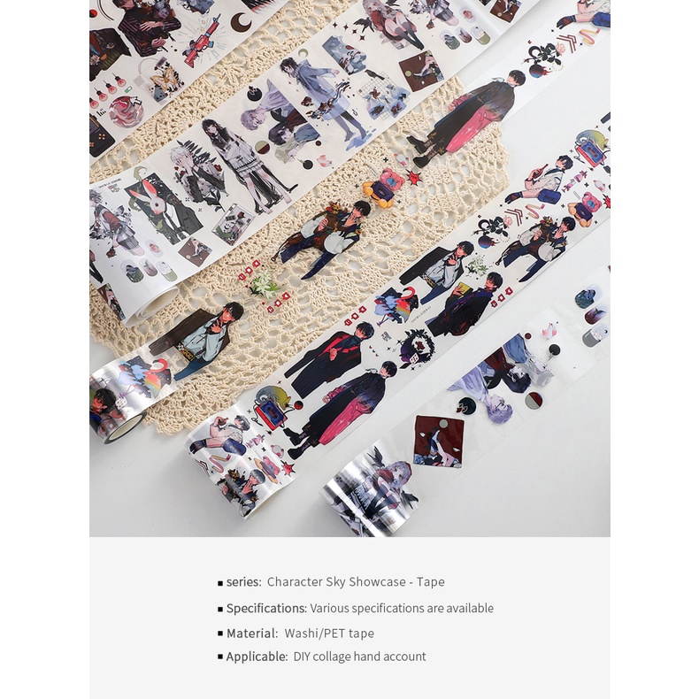 Băng Keo Dán Trang Trí Sổ Tay/Sổ Tay In Hình Nhân Vật Hoạt Hình DIY