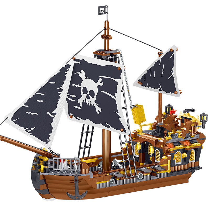 Lắp ghép Mô hình Pieares Pirate kingdom god of wind Compatible Boat The Corsair series Wanderer Tàu QL1800 1801