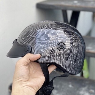 Nón bảo hiểm carbon hàng chuẩn full logo tem mac sịn loại một dày đẹp - Mũ bảo hiểm cacbon chính hãng