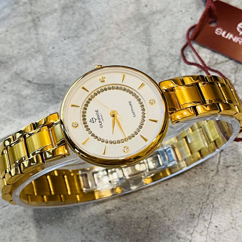 Đồng hồ Sunrise nữ chính hãng Nhật Bản L2128.SA.G.T kính saphire chống trầy - bảo hà