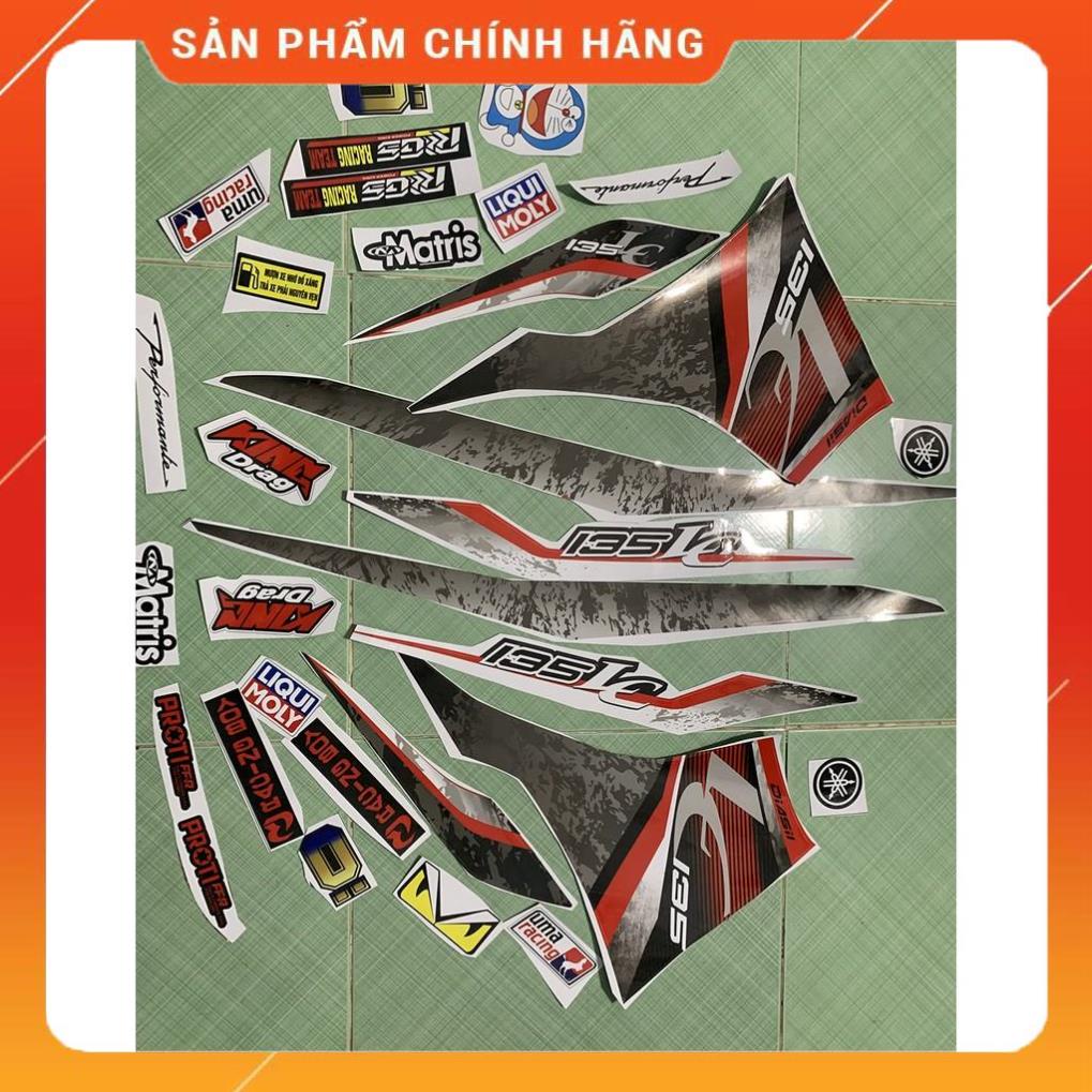 Tem exciter 135 LC v6 đỏ cao cấp - không bay màu