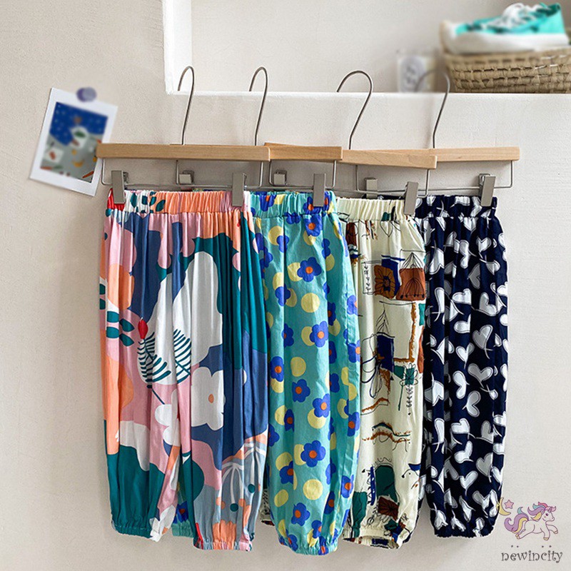 Quần Cotton Siêu Nhẹ Dáng Rộng Chống Muỗi Phong Cách Hàn Quốc Cho Bé Gái