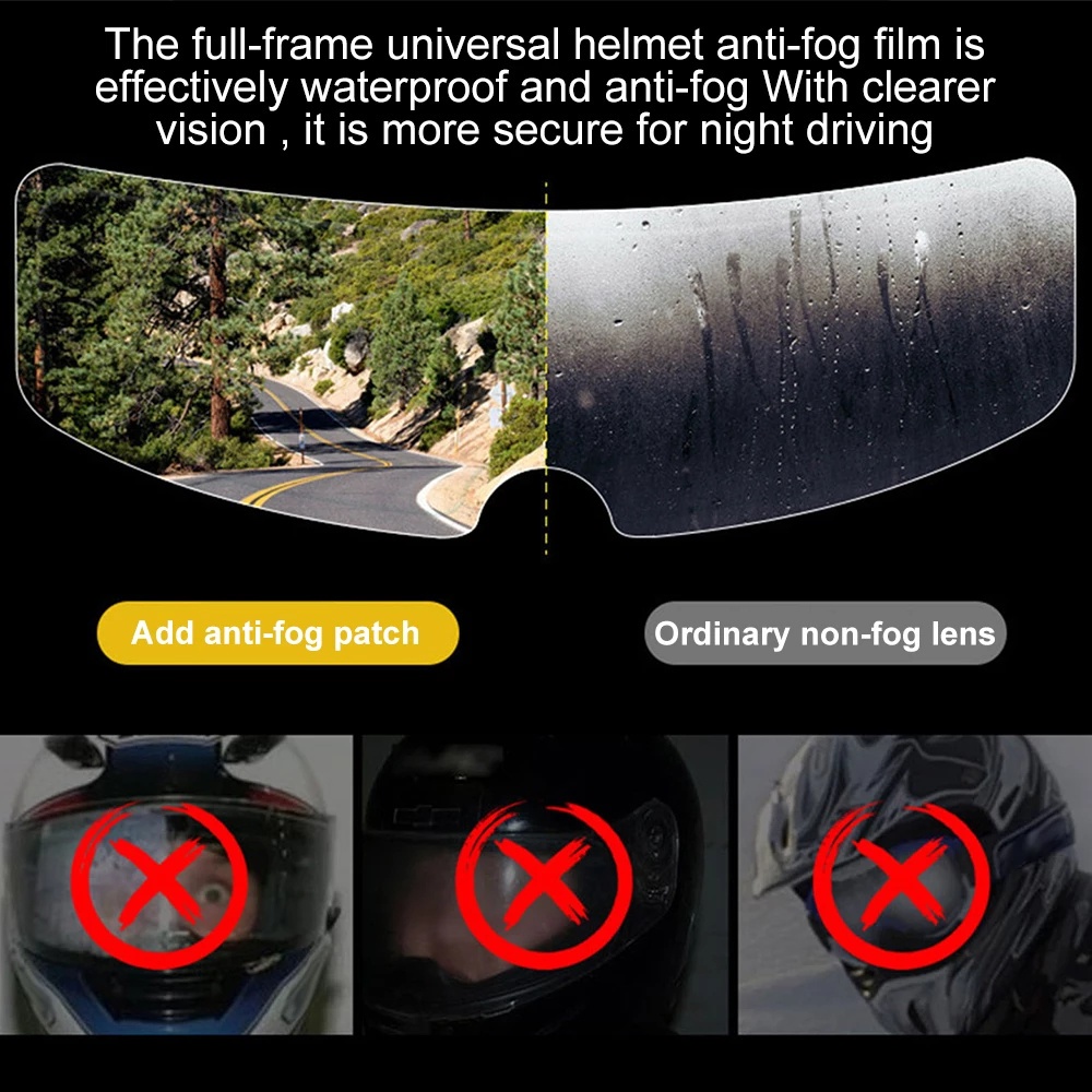 Tấm Phim Trong Suốt Dán Mũ Bảo Hiểm Chống Sương Mù / Mưa Tùy Chọn Thông Dụng Cho Xe Máy
