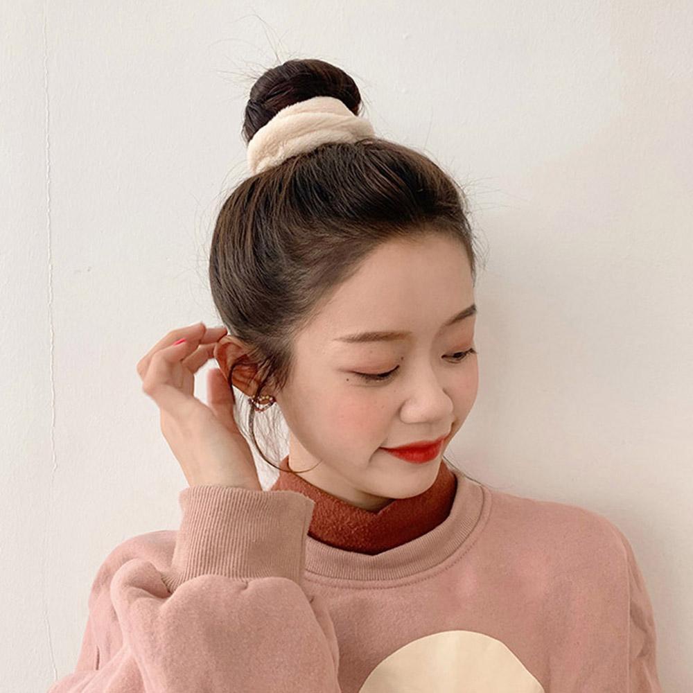 Dây Cột Tóc Lông Thỏ Nhân Tạo 15H Có Giá Đỡ Thời Trang Mùa Đông Cho Nữ