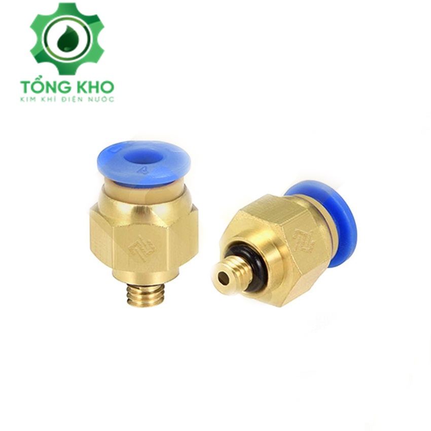 Ren ngoài nối nhanh một đầu cắm nối ống mềm nhựa PU hơi khí nước phun sương nối thẳng RN - Tổng kho kim khí điện nước