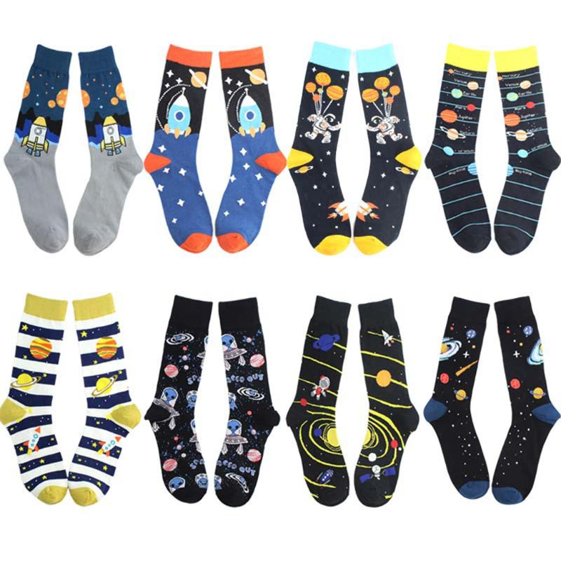 Vớ Cotton Cổ Cao In Hình Phi Hành Gia / Tàu Vũ Trụ Màu Sắc Tương Phản Phong Cách Harajuku Cho Nam | BigBuy360 - bigbuy360.vn