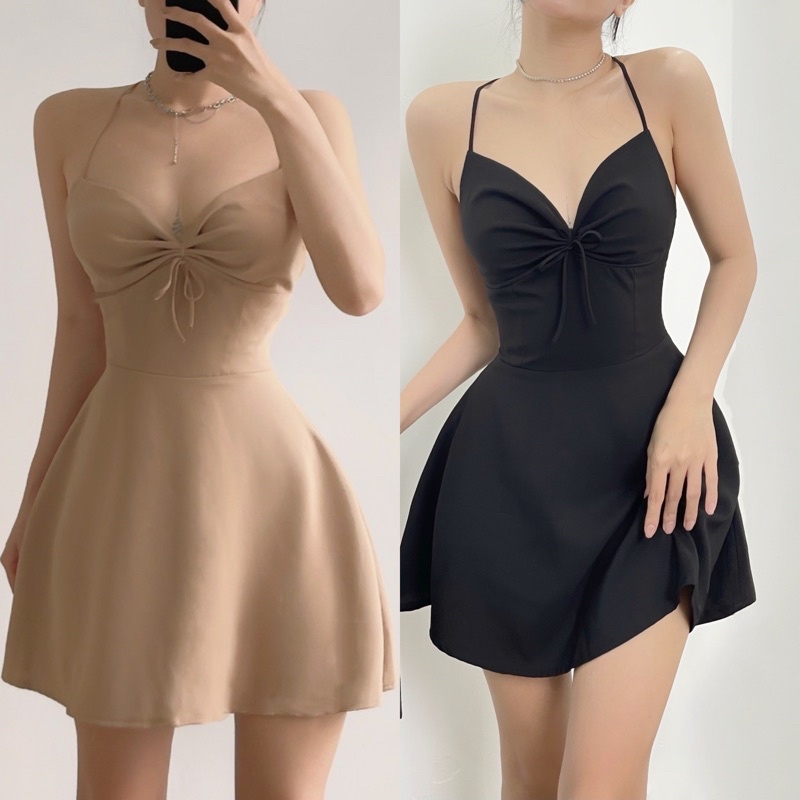 Đầm Lụa 2 Dây Xoè Dáng Ngắn Mini Silk Dress