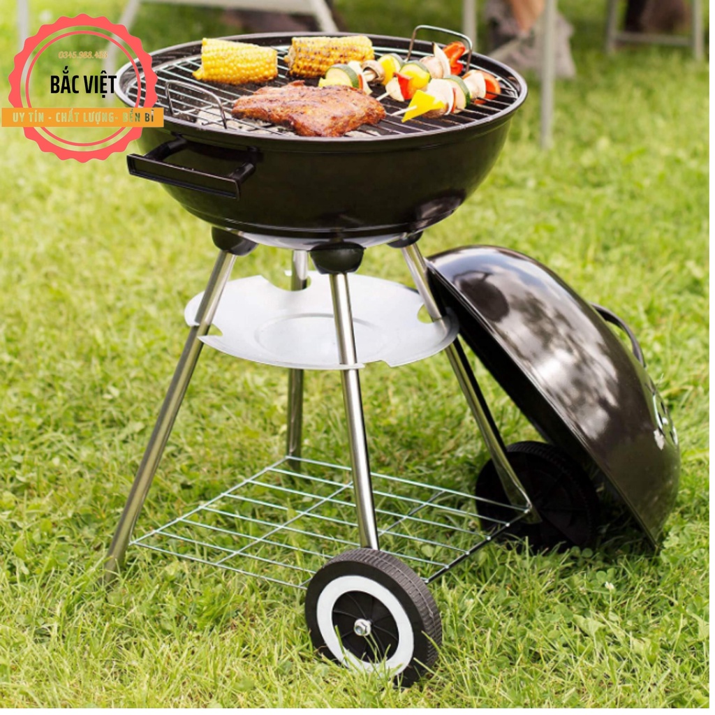 Bếp nướng BBQ than hoa dã ngoài ngoài trời loại bếp tròn cao cấp