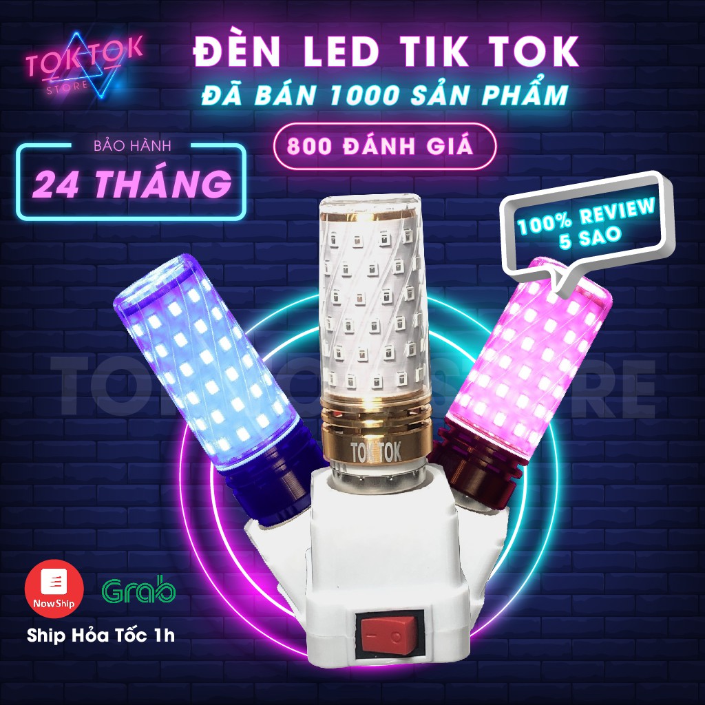 Đèn Led Tiktok nhiều màu TOK TOK đèn neon trang trí, quay video clip triệu views có đui cắm trực tiếp bảo hành 24 tháng.