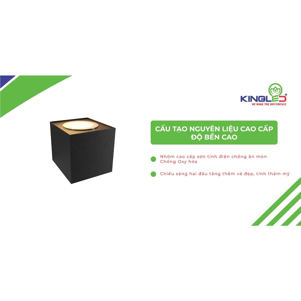 ĐÈN LED GẮN TƯỜNG NGOÀI TRỜI  IP65 KINGLED