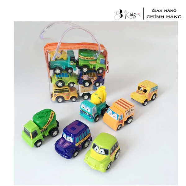 Đồ Chơi ô Tô BB kids Set 6 ô Tô mini chạy đà
