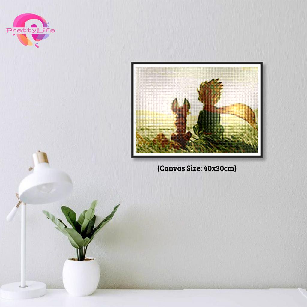 Bộ Tranh Đính Đá DIY Hình Hoàng Tử Bé 30 X 40cm Trang Trí Nhà Cửa